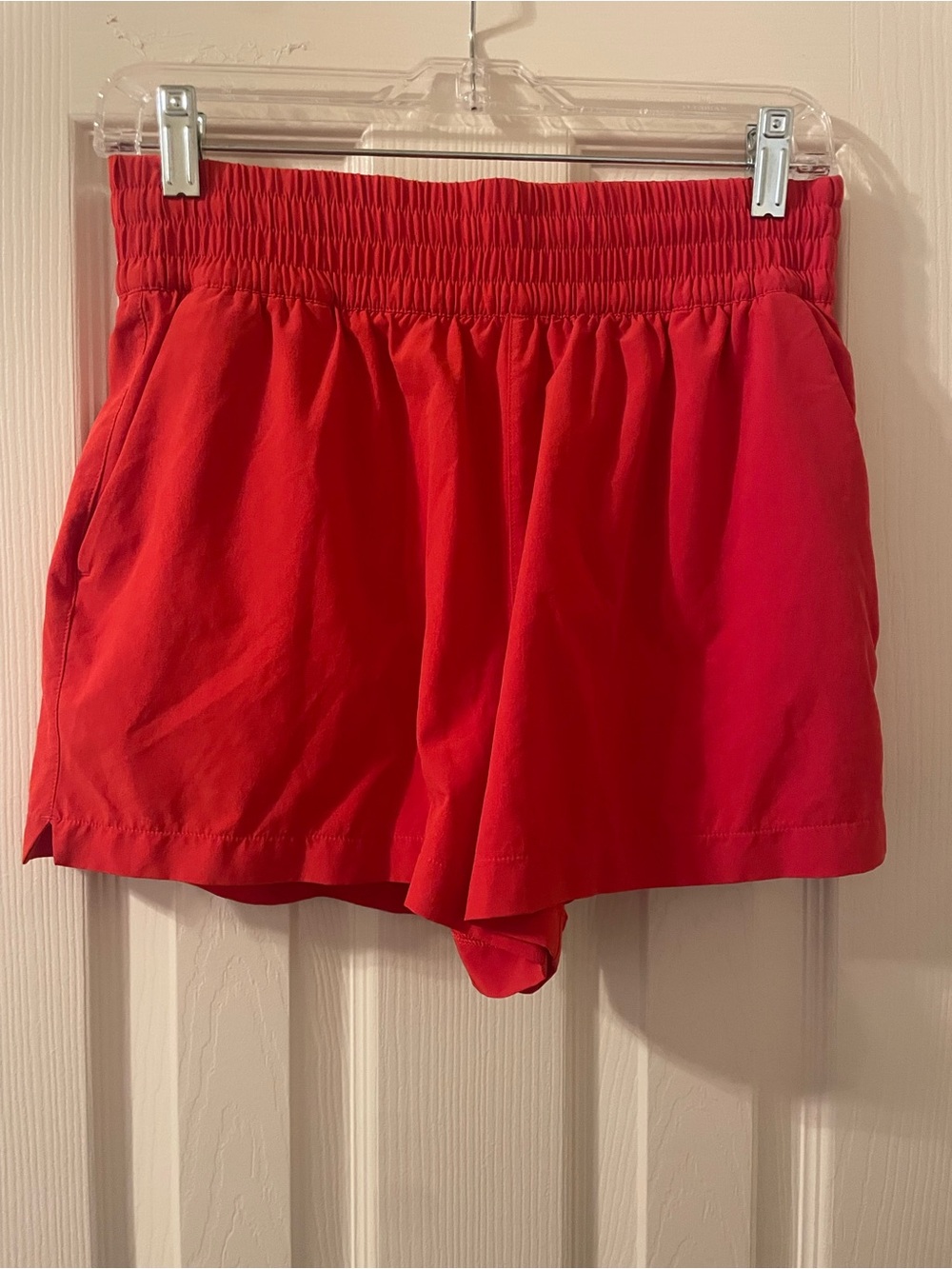 Athleta Bright Red and Orange 3 inch shorts